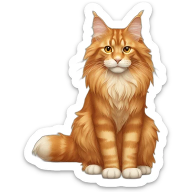 Orange Maine coon sticker