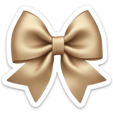 satin beige bow sticker