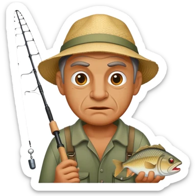 ugly man fishing sticker