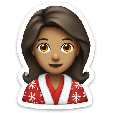 Brunette in Christmas robe  sticker