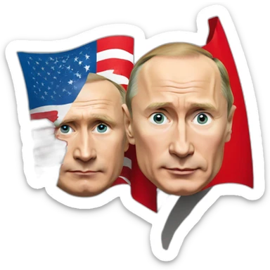 Putin and the flag of Turkey sticker