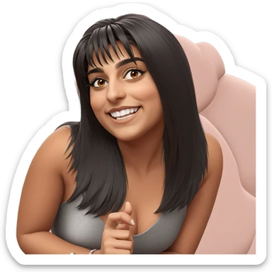 smiling girl in elegant pose sticker