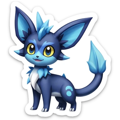 Noibat-Vaporeon-Meowstic-Umbreon-Fakémon-hybrid-creature (full body)  sticker
