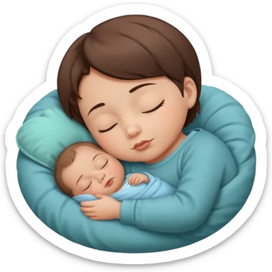 Sleeping baby, brown short hair sticker
