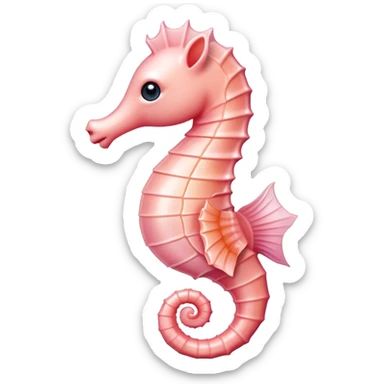 Peachy light pink seahorse sticker