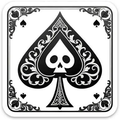close up of card ace of spades sticker