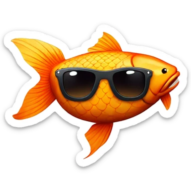 Koi fish with sunglasses sticker