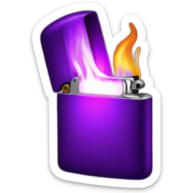 Purple flame lighter sticker