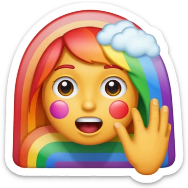 barfing rainbow sticker