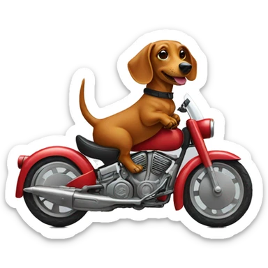 Dachshund riding a motorbike looking cool sticker