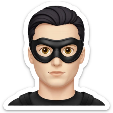 Make emoji of man attractive who wear fully  mask  and sigma mal sticker