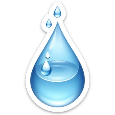 a droplet going down to a droplet and then another droplet and then two others cascading out from the middle droplet sticker