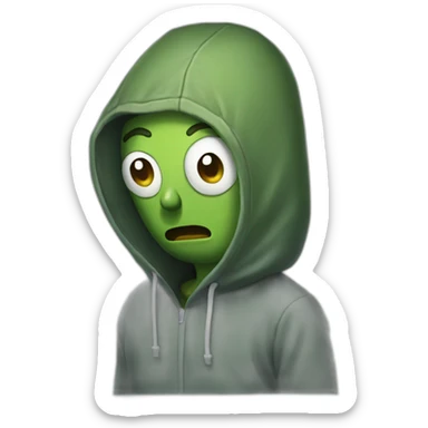 Pickle Rick with hoodie sticker