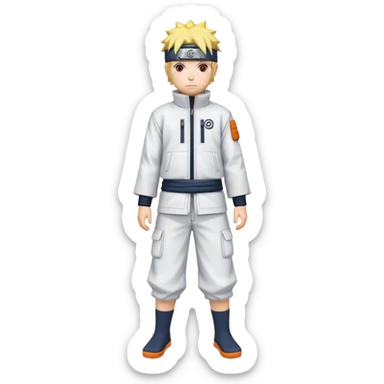 Uma roupa branca com o desenho do naruto  sticker