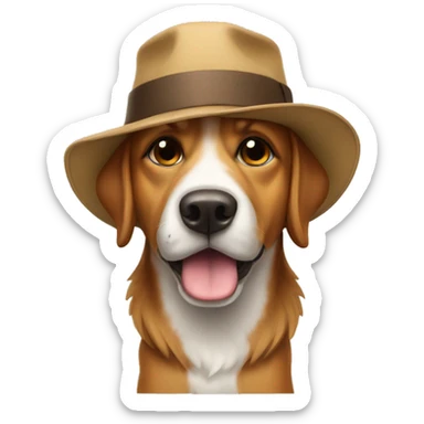 dog wearing hat fall sticker