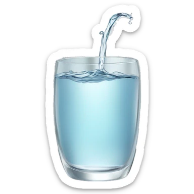 Cup of water in a beautiful clear glass  sticker