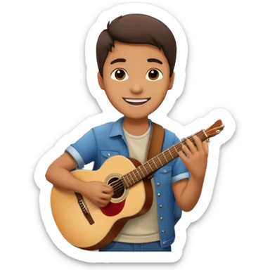 Street Musician + fan photo + crowd, Street Memories. sticker