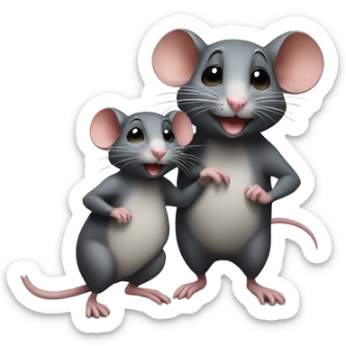 Rat loves rat sticker