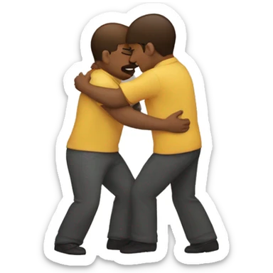 two gay men hugging sticker