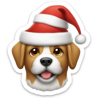 Dog with Santa hat on sticker