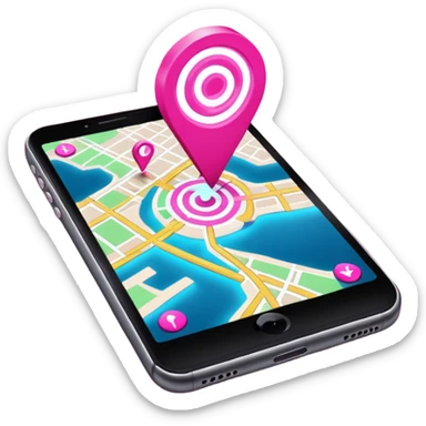 pink gps map lines sticker