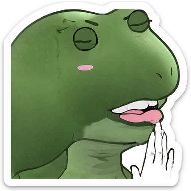 A girl with big lips nails and eyes closed sticker