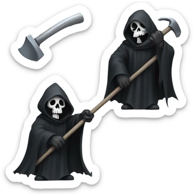 Grim reaper holding a hammer sticker