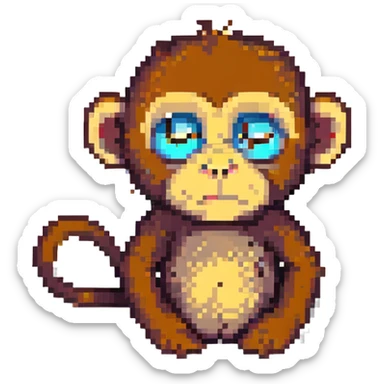 sad monkey sticker