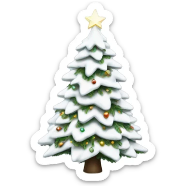White Christmas tree sticker