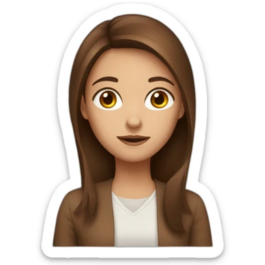 The girl with brown hair thought about it sticker