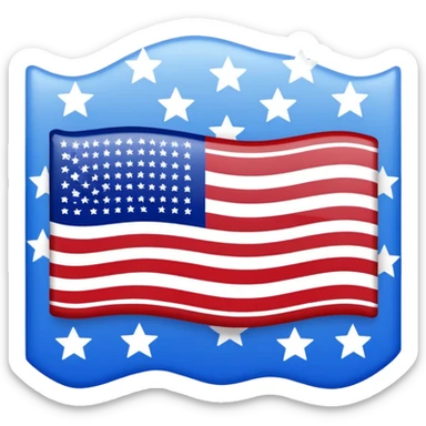 US flag turned upside down with stars on bottom sticker