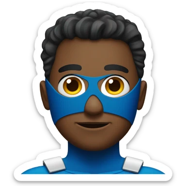 Male superhero with a blue color palette  sticker