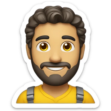 Armenian men with the yellow clothes reading book and looking at camera and smiling  sticker