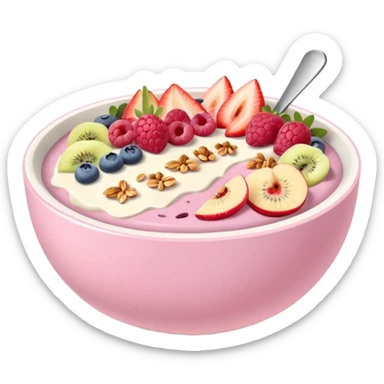 pastel pink and white smoothie bowl sticker