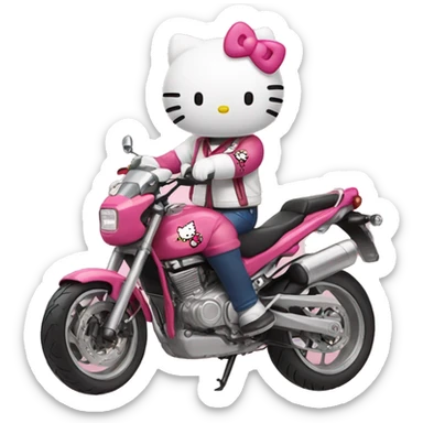 Hello kitty soñando con motos sticker
