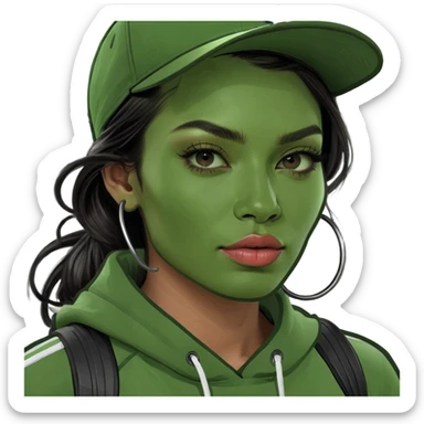 Tefi Valenzuela Peru Instagram Model traveling with Josh King Madrid hyper realistic  sticker