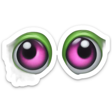 Big eyes with wicked Cheshire smile ,one eye green other pink sticker