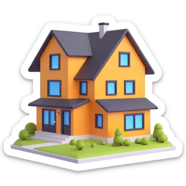 modern family home with a roof and windows sticker