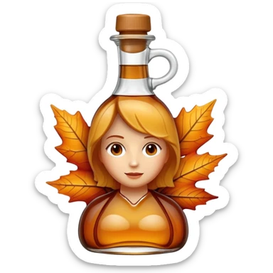 Maple syrup with the bottle in the shape of a woman sticker