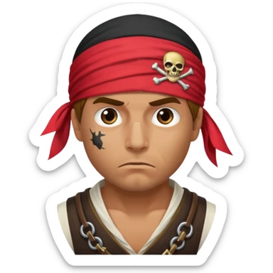 Irritated pirate sticker