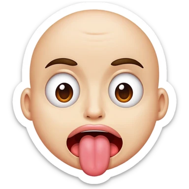 silly face with tongue out and crossed eyes sticker