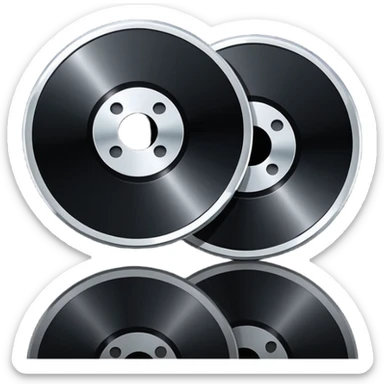 two black computer disk sticker