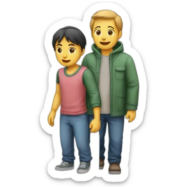 une personne sur le dos d'une autre personne qui est en train de crier sticker