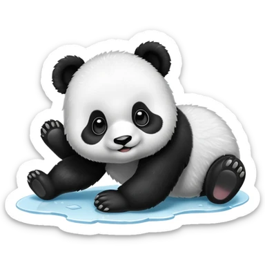 baby panda sliding sticker