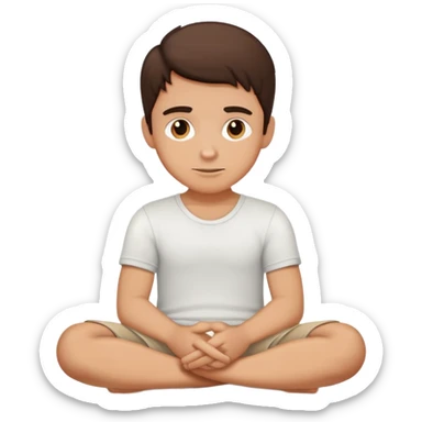 Brunet White Male sitting Criss Cross ready for storytime sticker