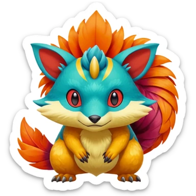  exotic tropical Fakémon-Pokémon-Vernid-creature sticker