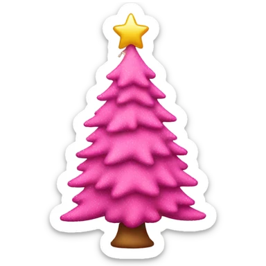 Pink christmas tree sticker
