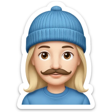 frances con un bigote y un gorrito  sticker