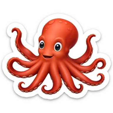 cute little octopus with red sticker
