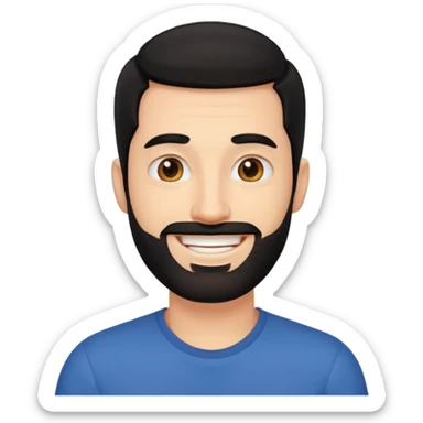 35 yaş hafif sakallı siyah saç beyaz ten erkek sticker